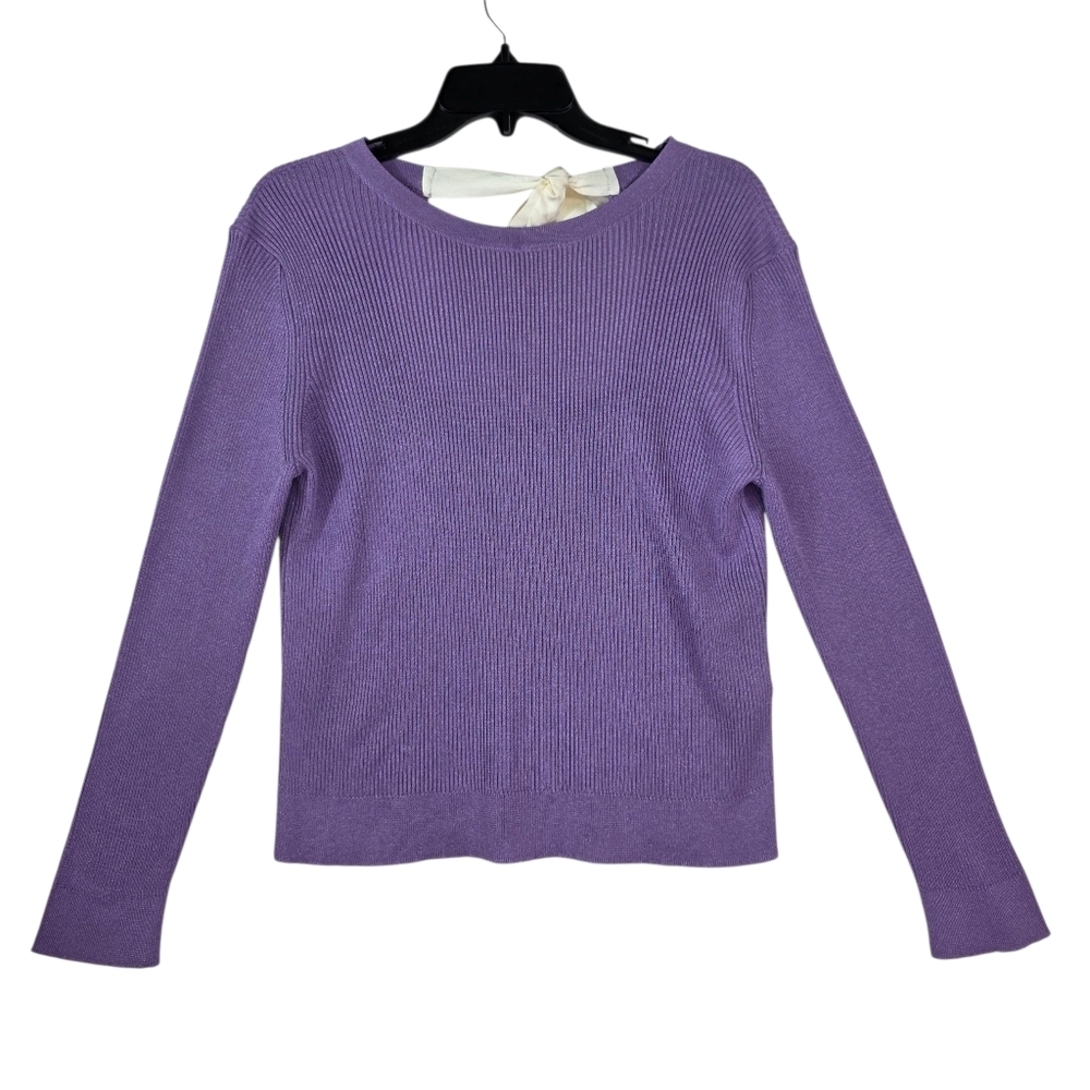 Massimo Dutti knitted Ribbon Tie Back Long Sleeve Top